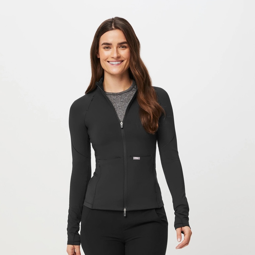 NWOT Figs On-Shift ContourKnit Jacket black Size Small